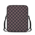 Grey And Orange Plaid Pattern Print Rectangular Crossbody Bag