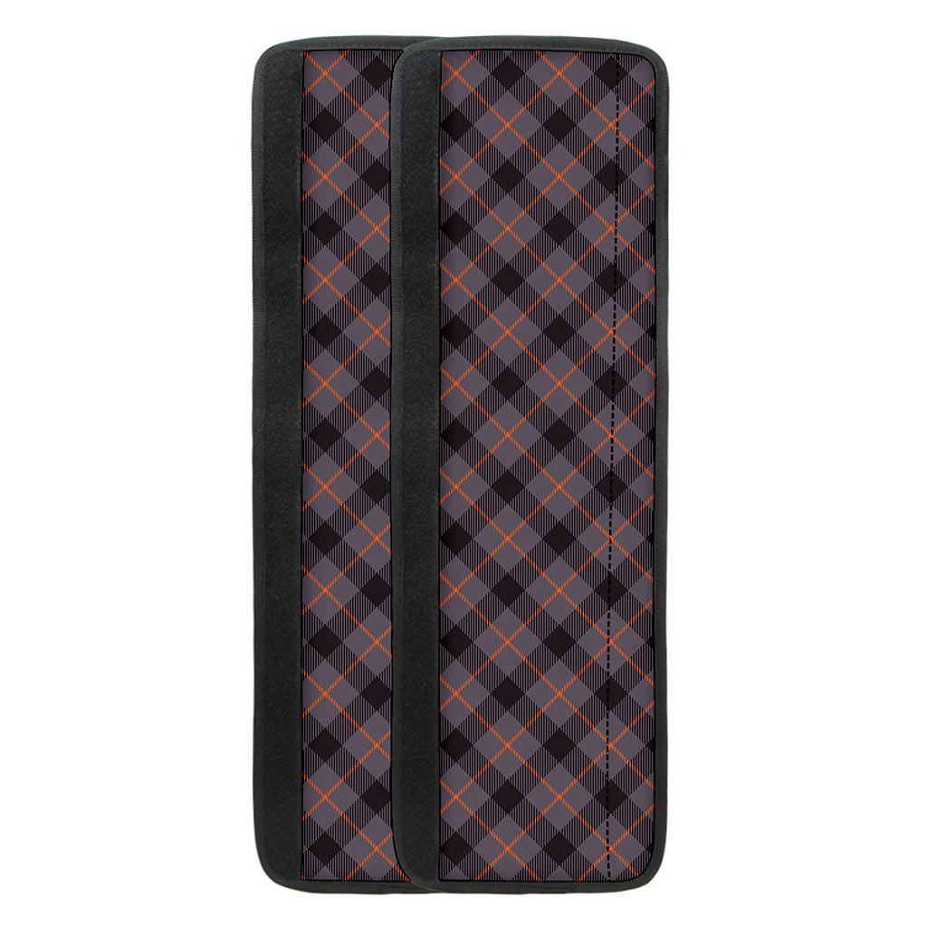 Grey And Orange Plaid Pattern Print Refrigerator Handle Covers