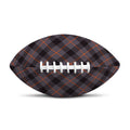 Grey And Orange Plaid Pattern Print Rugby Ball