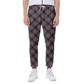 Grey And Orange Plaid Pattern Print Joggers