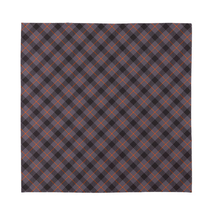 Grey And Orange Plaid Pattern Print Silk Bandana