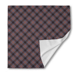 Grey And Orange Plaid Pattern Print Silk Bandana