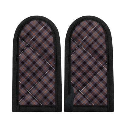 Grey And Orange Plaid Pattern Print Skillet Handle Cover
