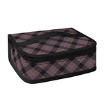 Grey And Orange Plaid Pattern Print Small Lunch Bag
