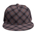 Grey And Orange Plaid Pattern Print Snapback Cap