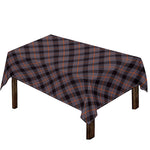 Grey And Orange Plaid Pattern Print Tablecloth