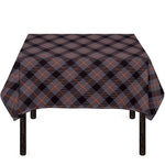 Grey And Orange Plaid Pattern Print Tablecloth
