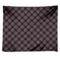 Grey And Orange Plaid Pattern Print Tapestry