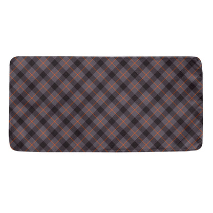 Grey And Orange Plaid Pattern Print Towel