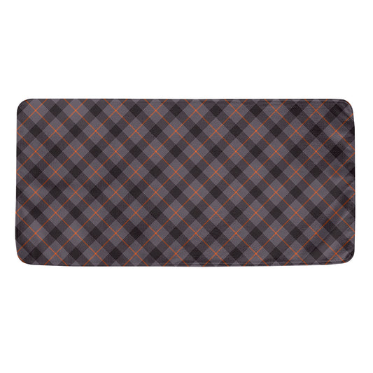 Grey And Orange Plaid Pattern Print Towel