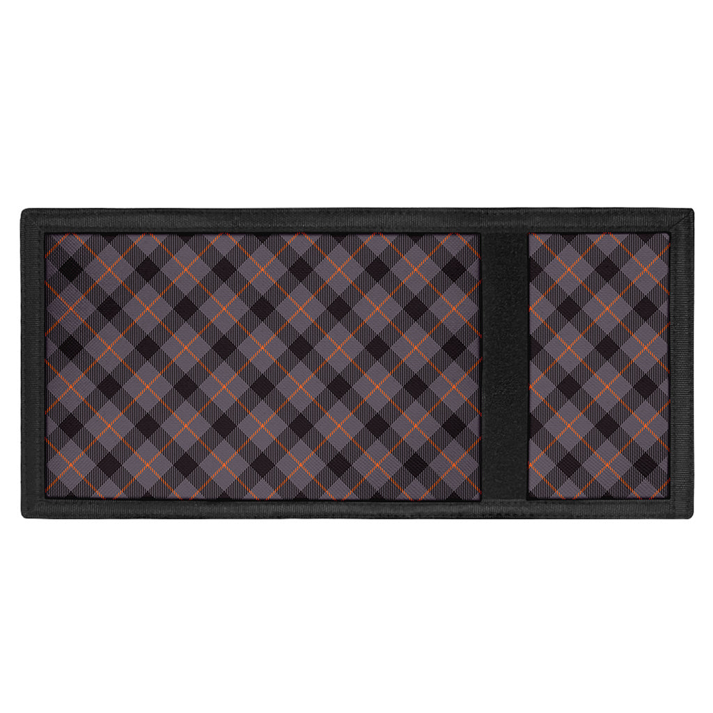Grey And Orange Plaid Pattern Print Trifold Wallet