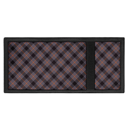 Grey And Orange Plaid Pattern Print Trifold Wallet
