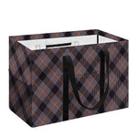 Grey And Orange Plaid Pattern Print Utility Tote Bag