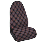 Grey And Orange Plaid Pattern Print Waterproof Car Seat Cover