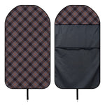 Grey And Orange Plaid Pattern Print Waterproof Car Seat Cover