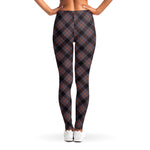 Grey And Orange Plaid Pattern Print Women's Leggings