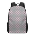 Grey And Pink Polka Dot Pattern Print 17 Inch Backpack
