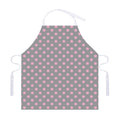 Grey And Pink Polka Dot Pattern Print Adjustable Apron