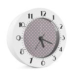 Grey And Pink Polka Dot Pattern Print Alarm Clock