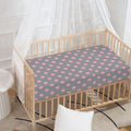 Grey And Pink Polka Dot Pattern Print Baby Crib Sheet