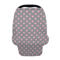 Grey And Pink Polka Dot Pattern Print Baby Seat Cover