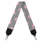 Grey And Pink Polka Dot Pattern Print Bag Strap