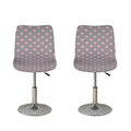 Grey And Pink Polka Dot Pattern Print Bar Stool Covers
