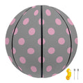 Grey And Pink Polka Dot Pattern Print Basketball