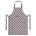 Grey And Pink Polka Dot Pattern Print Bib Apron With Pocket