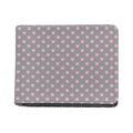 Grey And Pink Polka Dot Pattern Print Bifold Wallet