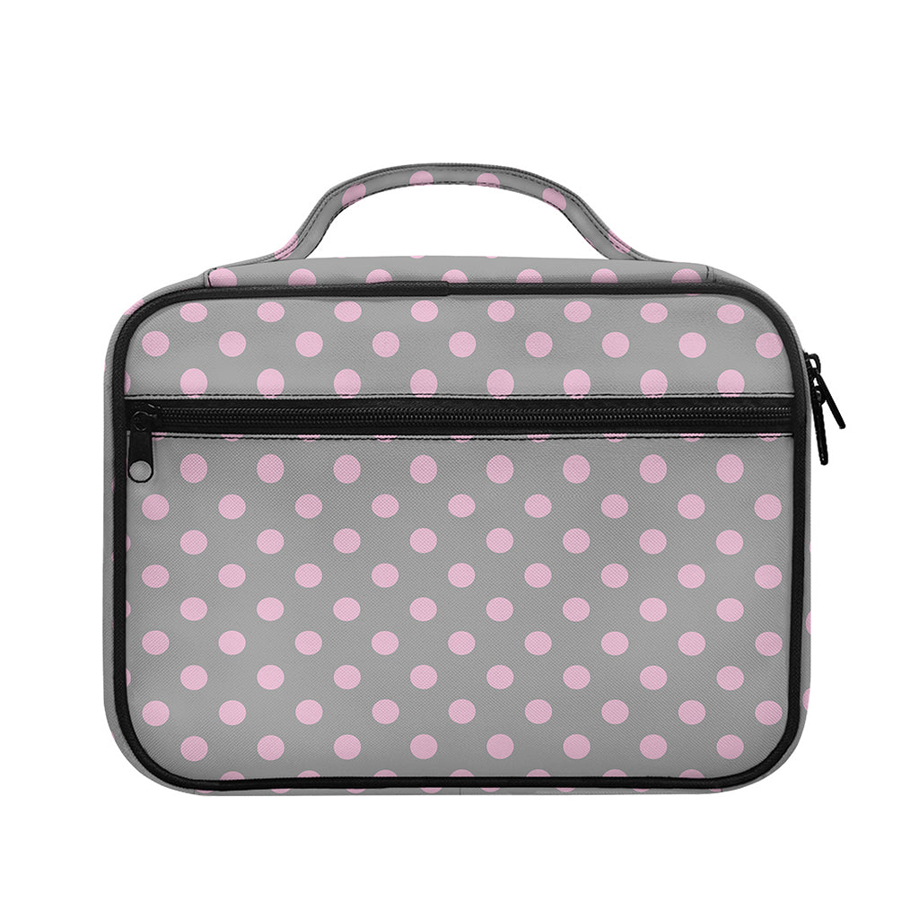 Grey And Pink Polka Dot Pattern Print Briefcase Bible Bag