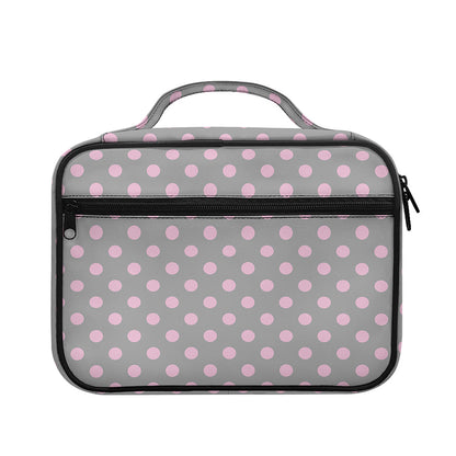 Grey And Pink Polka Dot Pattern Print Briefcase Bible Bag