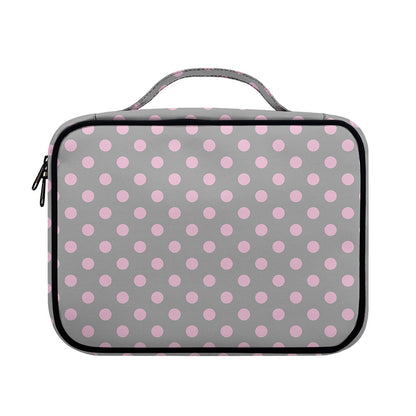 Grey And Pink Polka Dot Pattern Print Briefcase Bible Bag