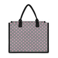 Grey And Pink Polka Dot Pattern Print Canvas Tote Bag