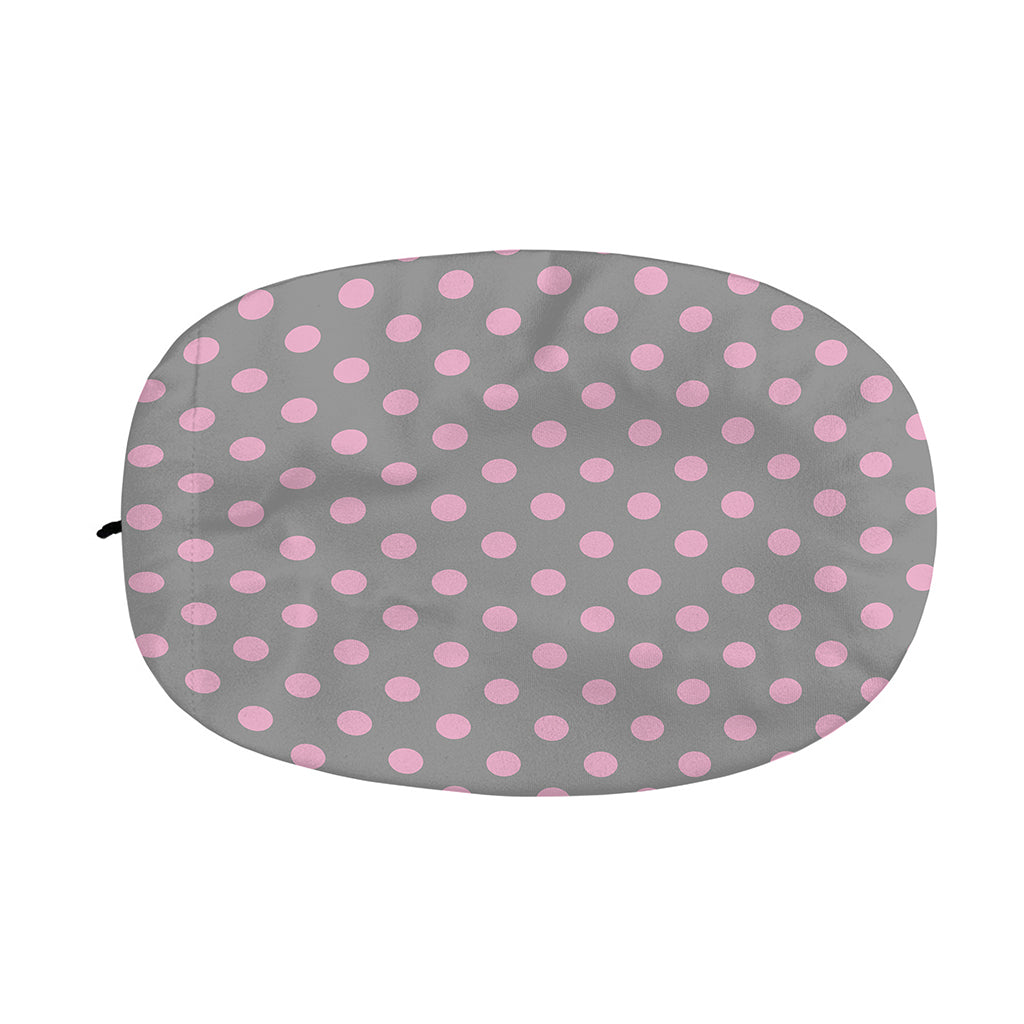 Grey And Pink Polka Dot Pattern Print Car Side Mirror Covers