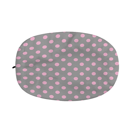 Grey And Pink Polka Dot Pattern Print Car Side Mirror Covers