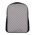 Grey And Pink Polka Dot Pattern Print Casual Backpack