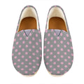 Grey And Pink Polka Dot Pattern Print Casual Shoes