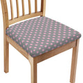 Grey And Pink Polka Dot Pattern Print Chair Cushion Cover