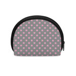 Grey And Pink Polka Dot Pattern Print Coin Purse