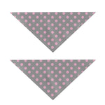 Grey And Pink Polka Dot Pattern Print Dog Bandana