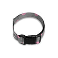 Grey And Pink Polka Dot Pattern Print Dog Collar