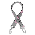 Grey And Pink Polka Dot Pattern Print Dog Seat Belt
