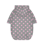 Grey And Pink Polka Dot Pattern Print Dog Zip Up Hoodie