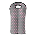 Grey And Pink Polka Dot Pattern Print Double Neoprene Wine Tote