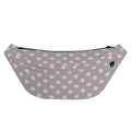 Grey And Pink Polka Dot Pattern Print Fanny Pack
