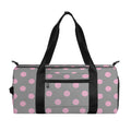 Grey And Pink Polka Dot Pattern Print Gym Bag
