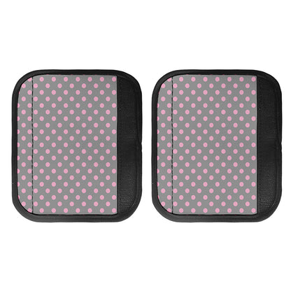 Grey And Pink Polka Dot Pattern Print Handle Covers