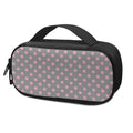 Grey And Pink Polka Dot Pattern Print Portable Cooler Travel Case