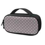 Grey And Pink Polka Dot Pattern Print Insulin Cooler Travel Case
